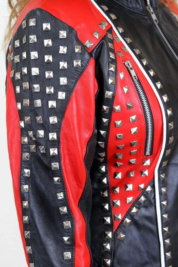 Red & Black Studded Jacket