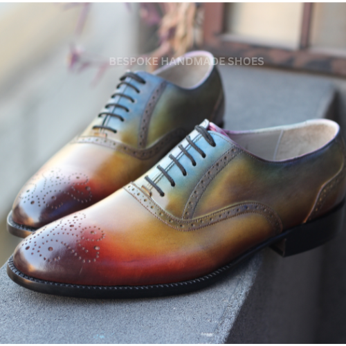 Tailor Made Men's Multicolor Leather Oxford Brogue Whole-Cut Lace Up Dress Formal Wear Shoes Men