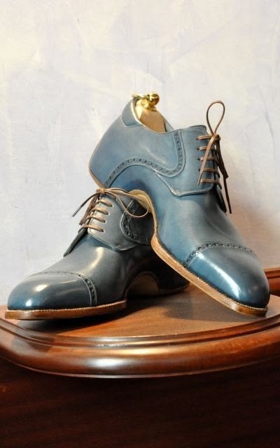 Bespoke Premium Quality Gray Leather With Natural Sole For Men Office Wear Shoes
