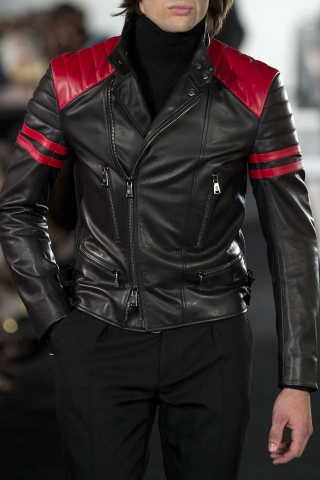 Tailor Made New Men's Black, Red Color Leather Jacket Top Fashion Wear Jacket Men