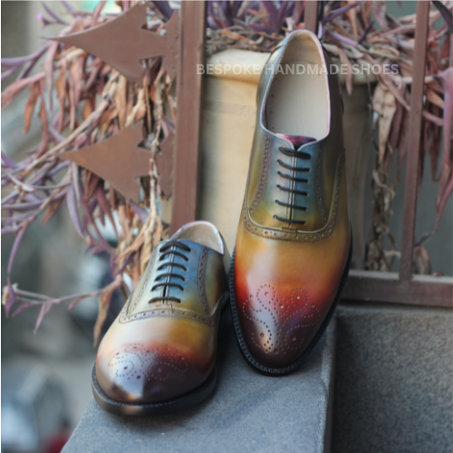 Tailor Made Men's Multicolor Leather Oxford Brogue Whole-Cut Lace Up Dress Formal Wear Shoes Men