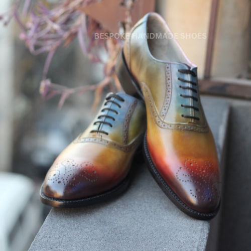 Tailor Made Men's Multicolor Leather Oxford Brogue Whole-Cut Lace Up Dress Formal Wear Shoes Men