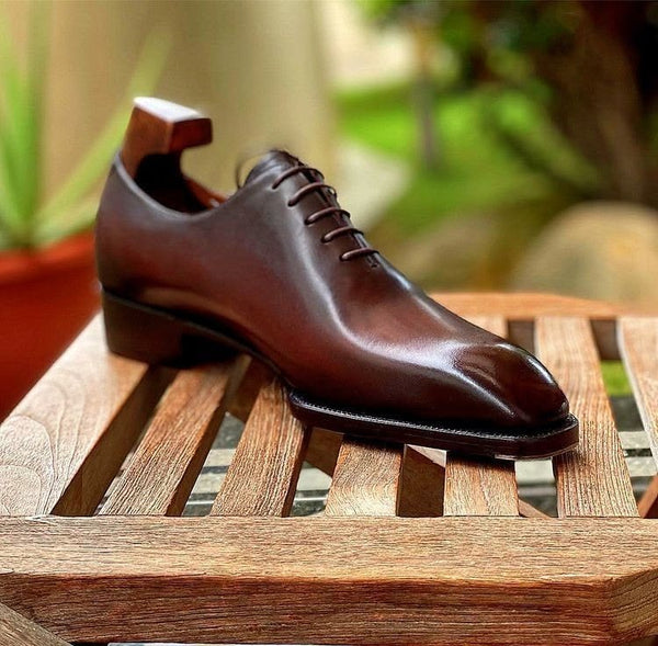 Bespoke Brown Leather Full Appear Classes For Wedding Gift Formal Lace Up Shoes