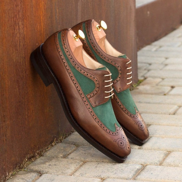 Bespoke Handcrafted Men's Two Tone Oxford Leather Formal Lace Up Wedding Shoes