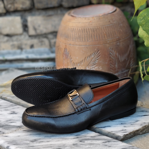 Ready To Ship New Custom Made Men's Black Color Leather Slip On Moccasin Casual Wear Dress Shoes Men