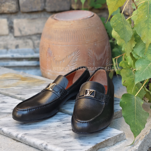 Ready To Ship New Custom Made Men's Black Color Leather Slip On Moccasin Casual Wear Dress Shoes Men