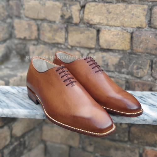 Ready To Ship Tailor Made Men's Brown Color Leather Oxford Whole Cut Lace Up Dress Formal Shoes Men