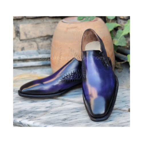 New Custom Made Men's  Purple Color Leather Lace-Up Customize shoes, Leather sole Formal Wear Dress Men's Shoes For Party and Wedding