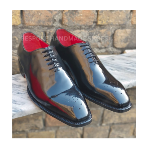 Bespoke Men's Handmade Black Leather Oxford Whole-Cut Brogue Dress Formal Shoes Men (Copy)
