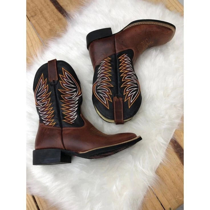 Custom Made Men Brown,Black Leather Cowboy Western Fashion Wear Dress Boots Men