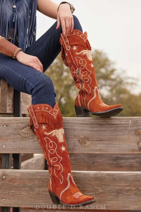 Handmade Men's Brown Color Suede Cowboy Western Party Wear Top Fashion Boots Men