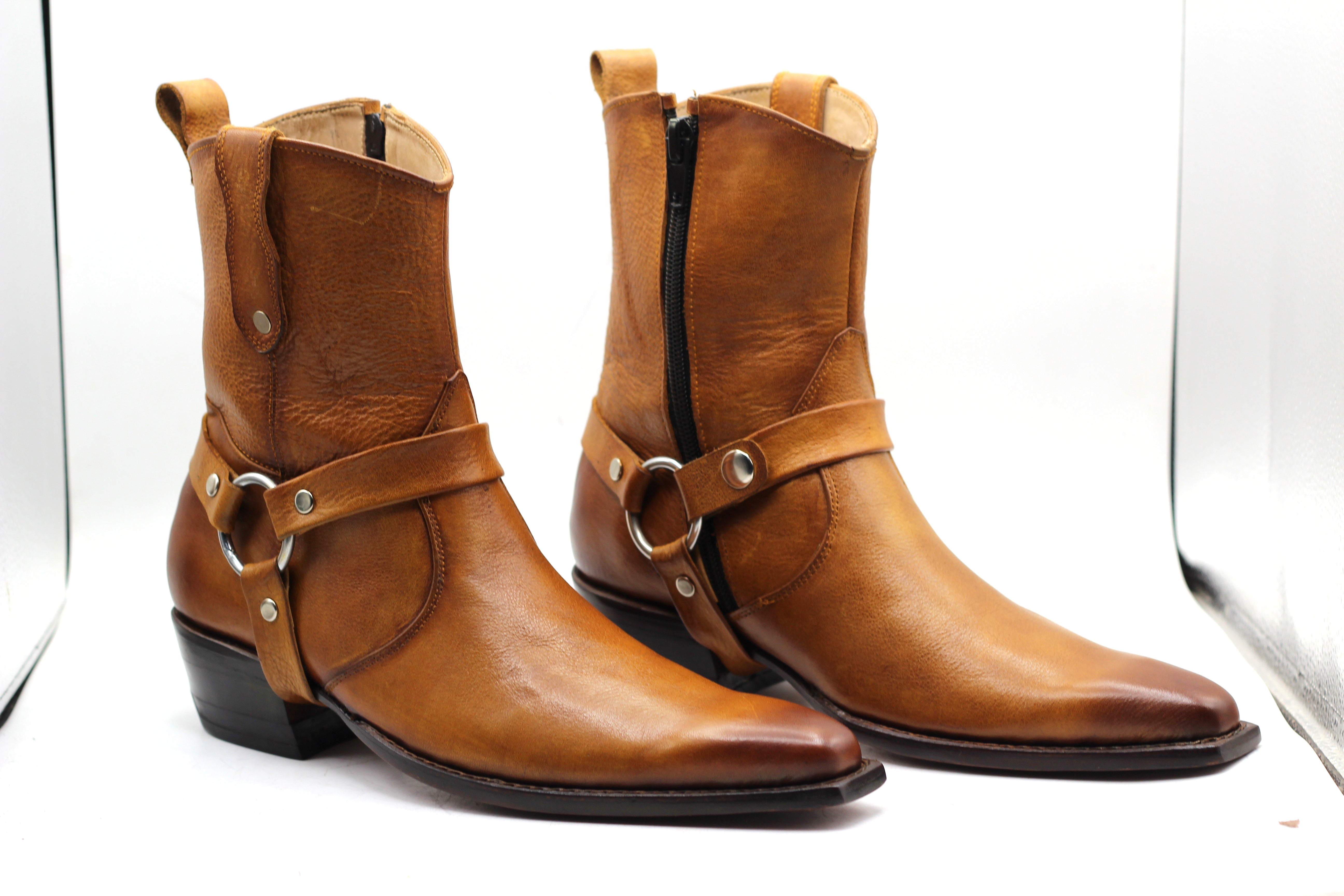 High Ankle Whole Cut Single Monk Strap Boot