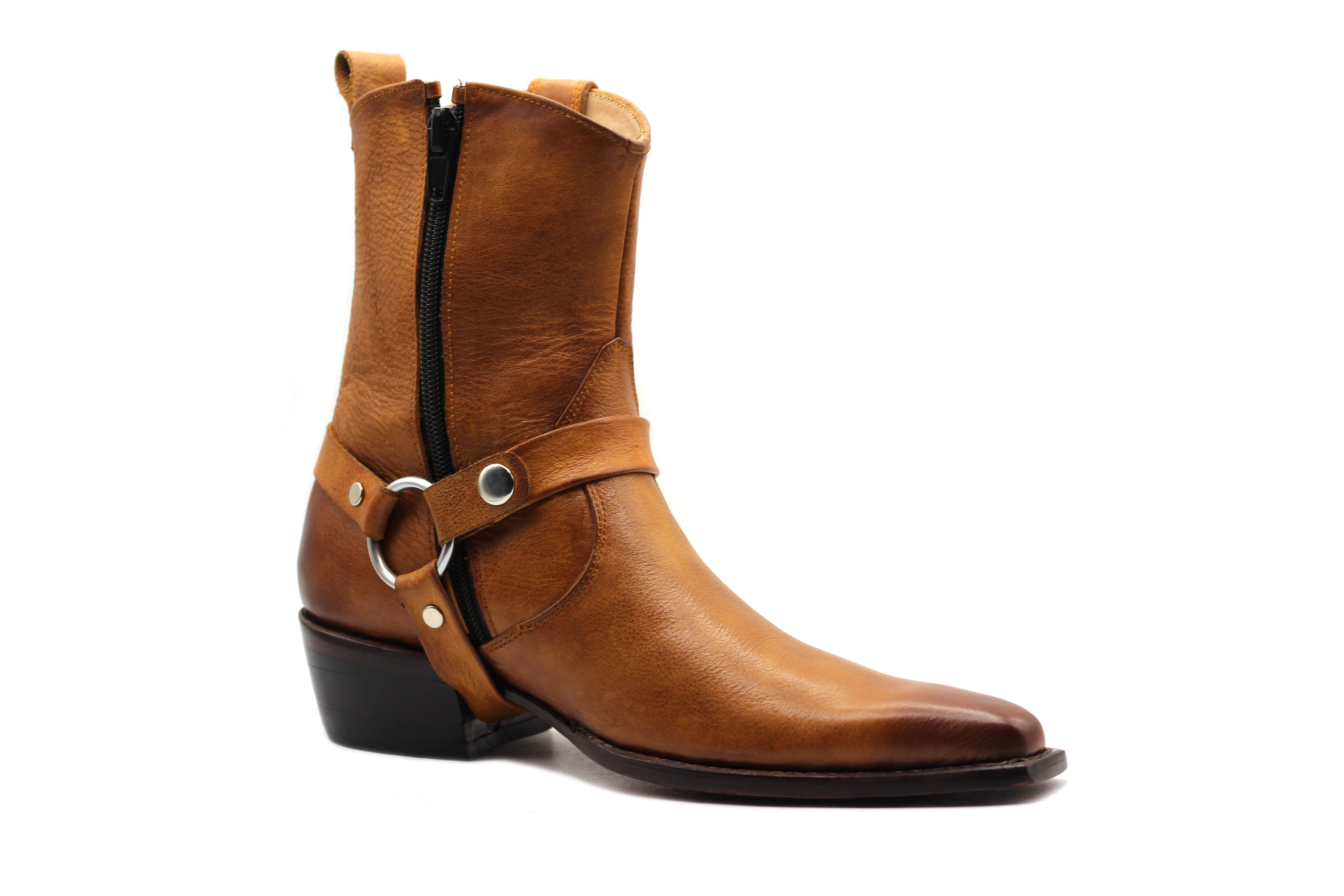 High Ankle Whole Cut Single Monk Strap Boot