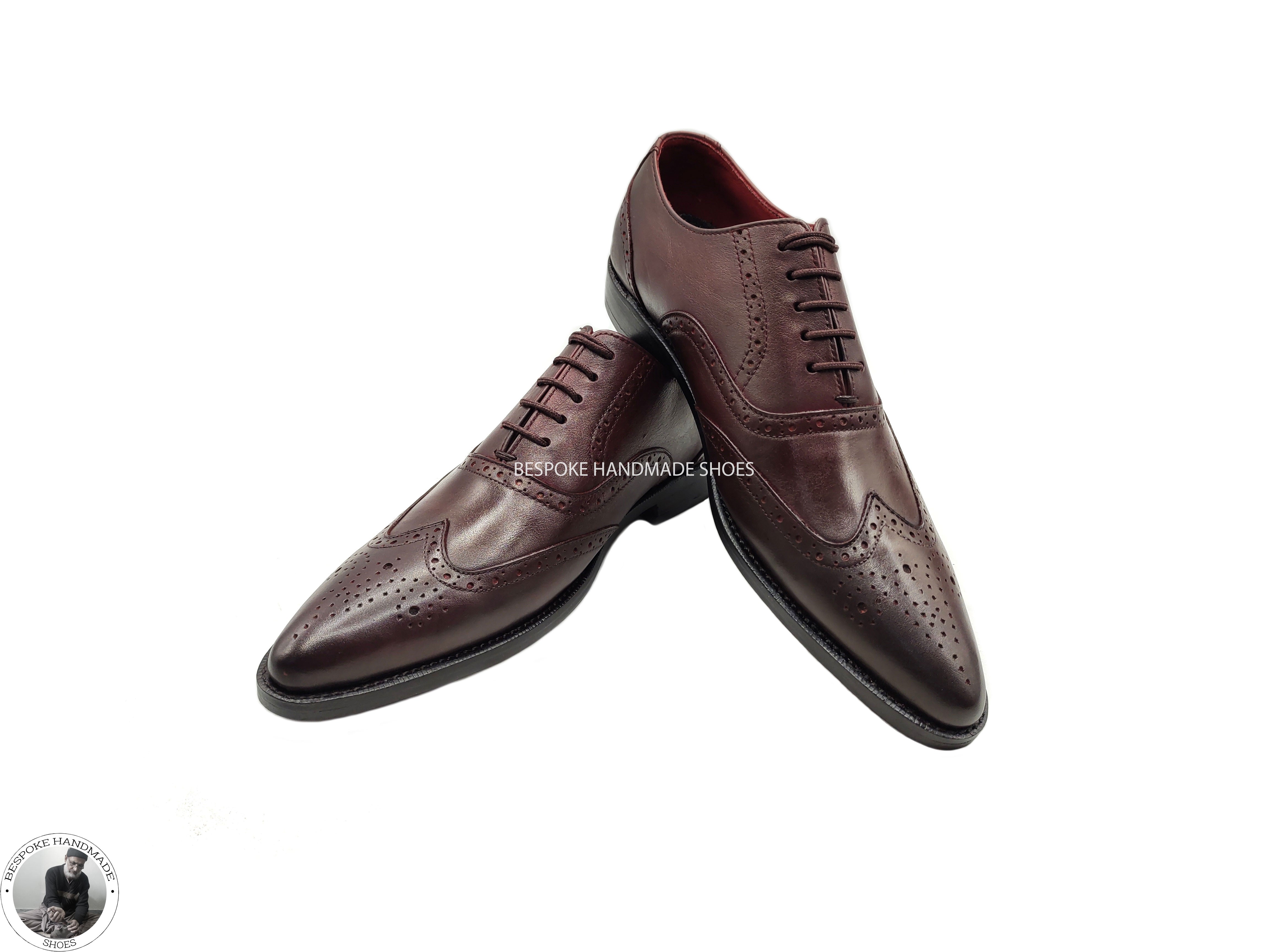Handmade Dress Shoe, Brown Leather Loafer Slip on Leather Tassels Fringes Men Shoes