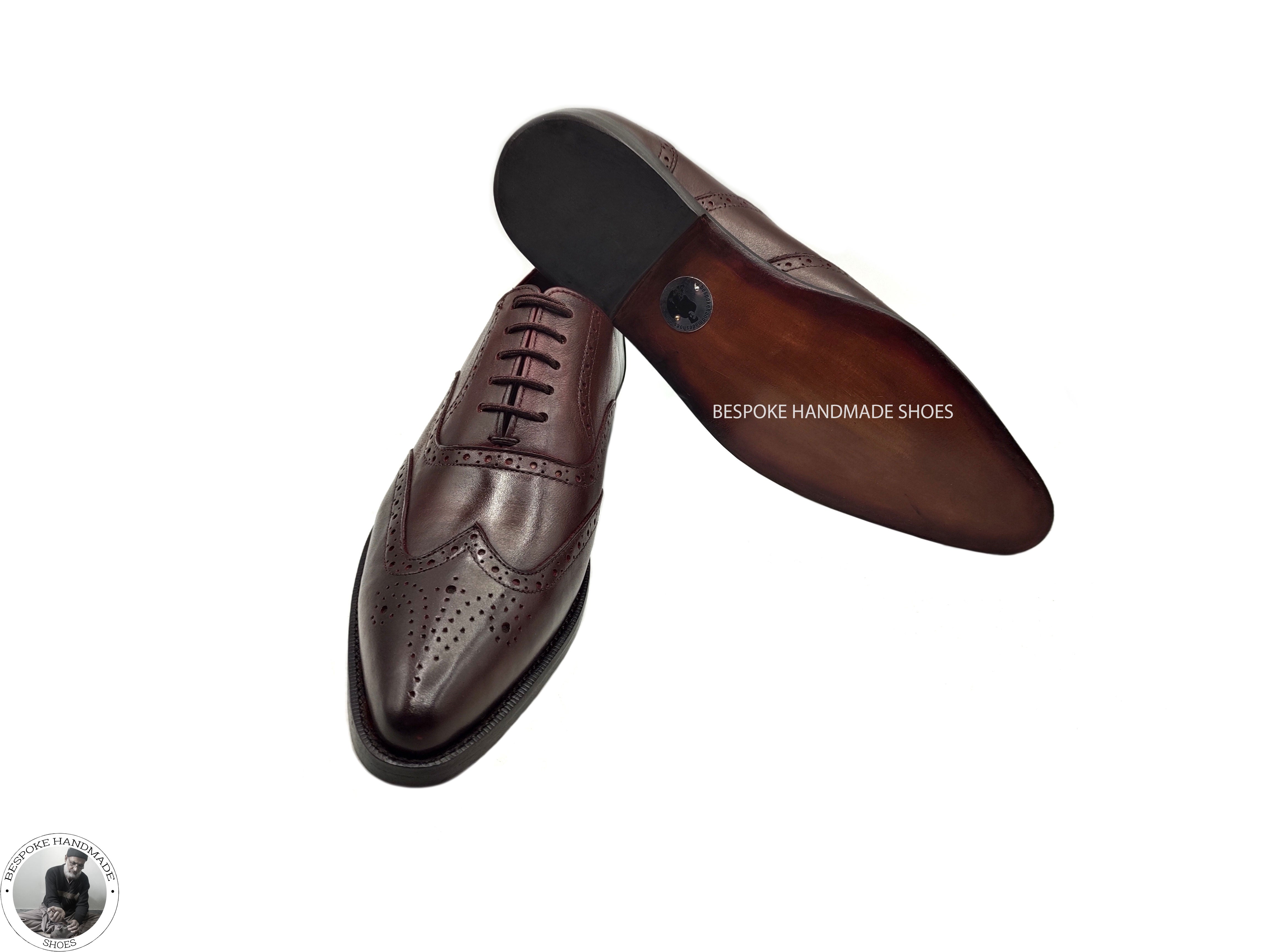 Handmade Dress Shoe, Brown Leather Loafer Slip on Leather Tassels Fringes Men Shoes