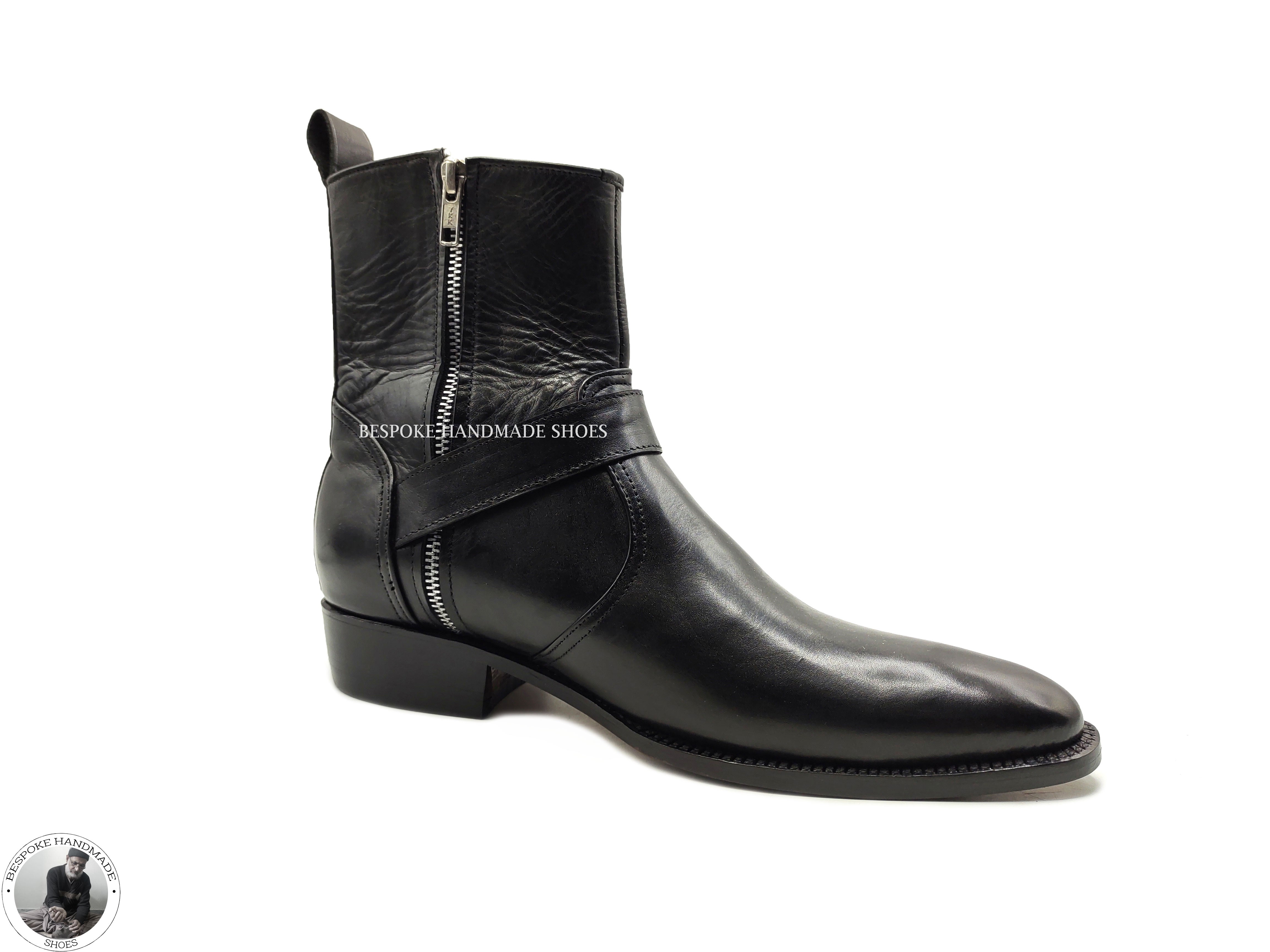 High Ankle Whole Cut Single Monk Strap Boot
