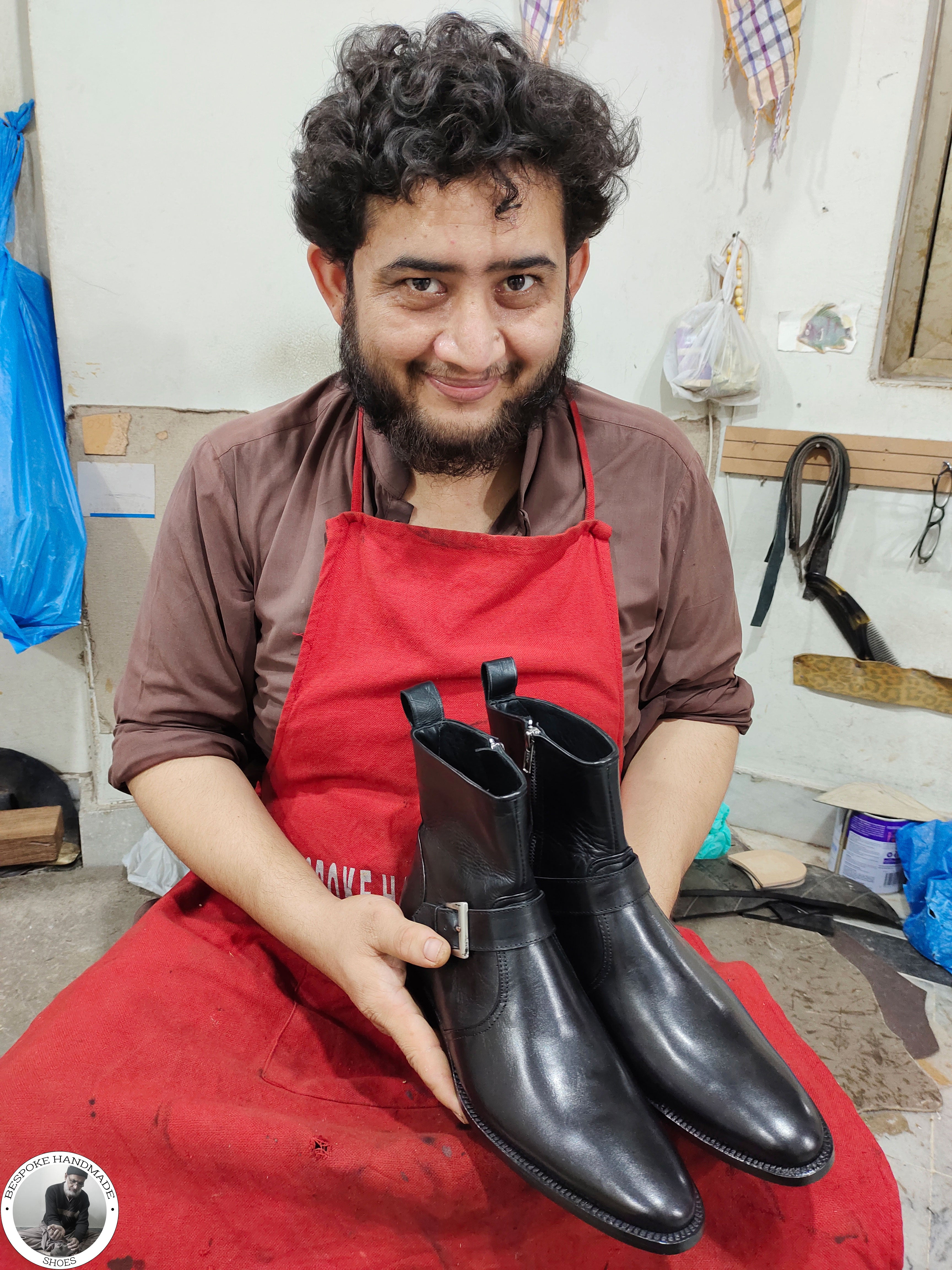 High Ankle Whole Cut Single Monk Strap Boot