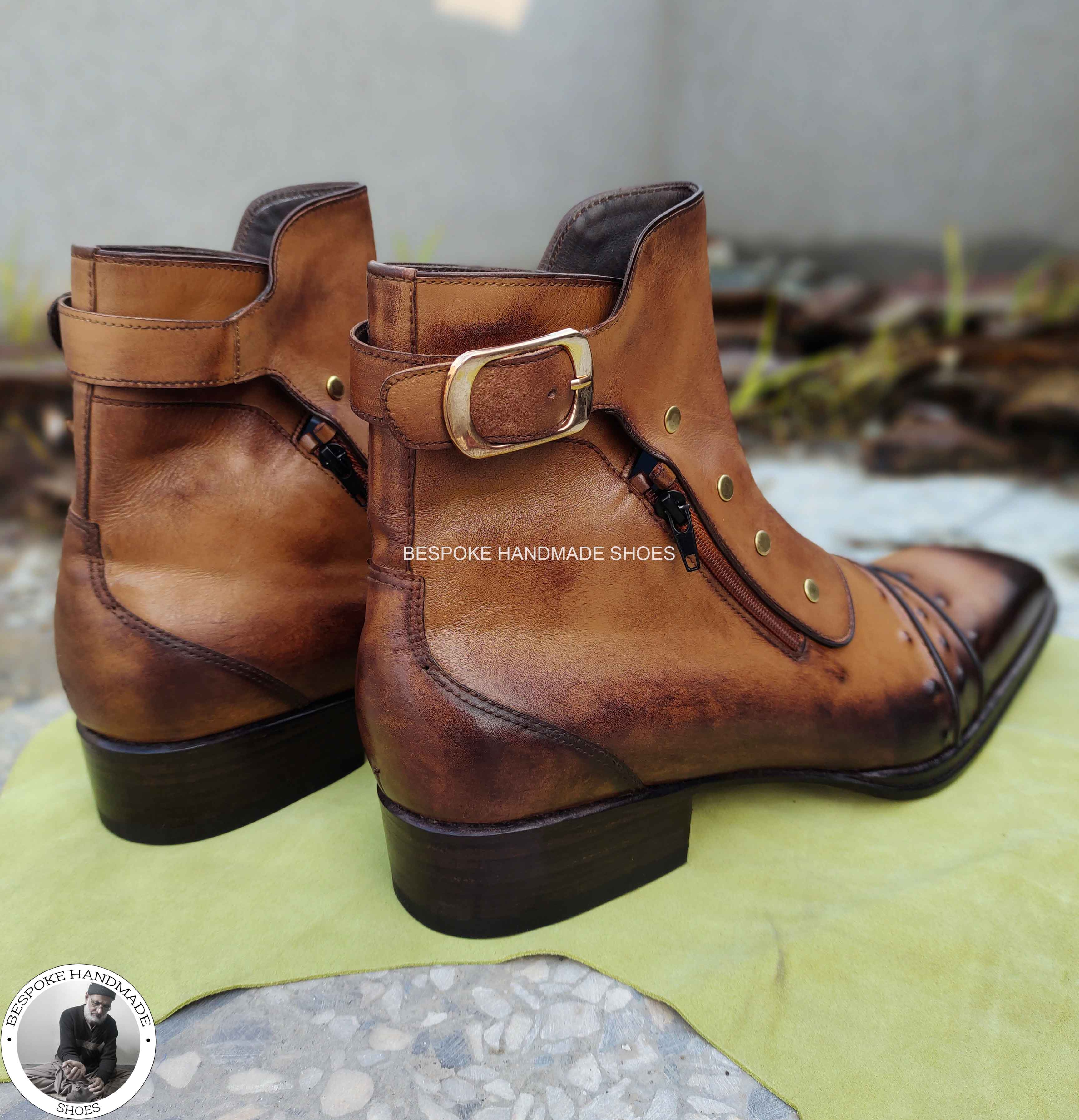 High Ankle Toe Cap Shaded Boot
