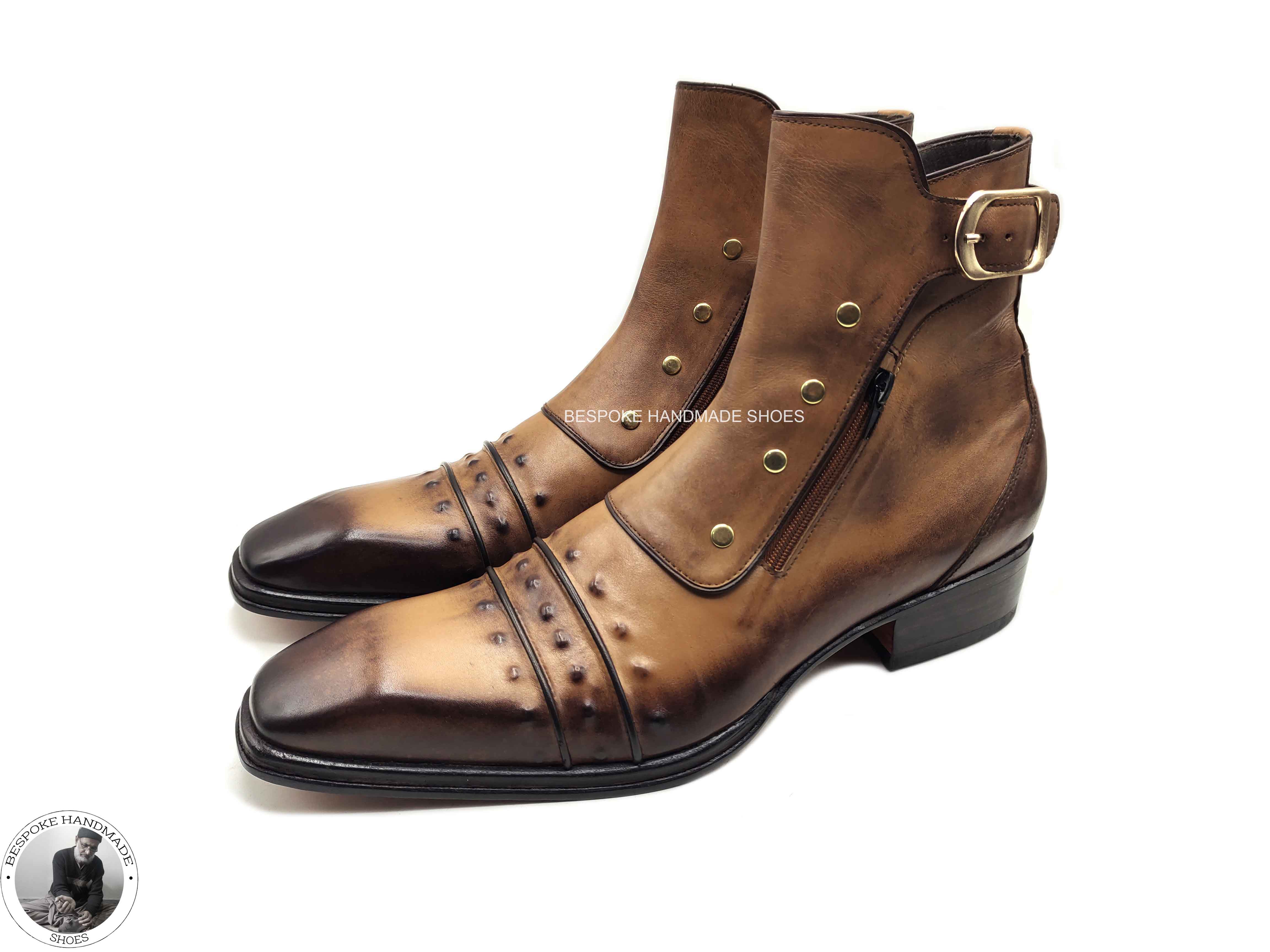 High Ankle Toe Cap Shaded Boot