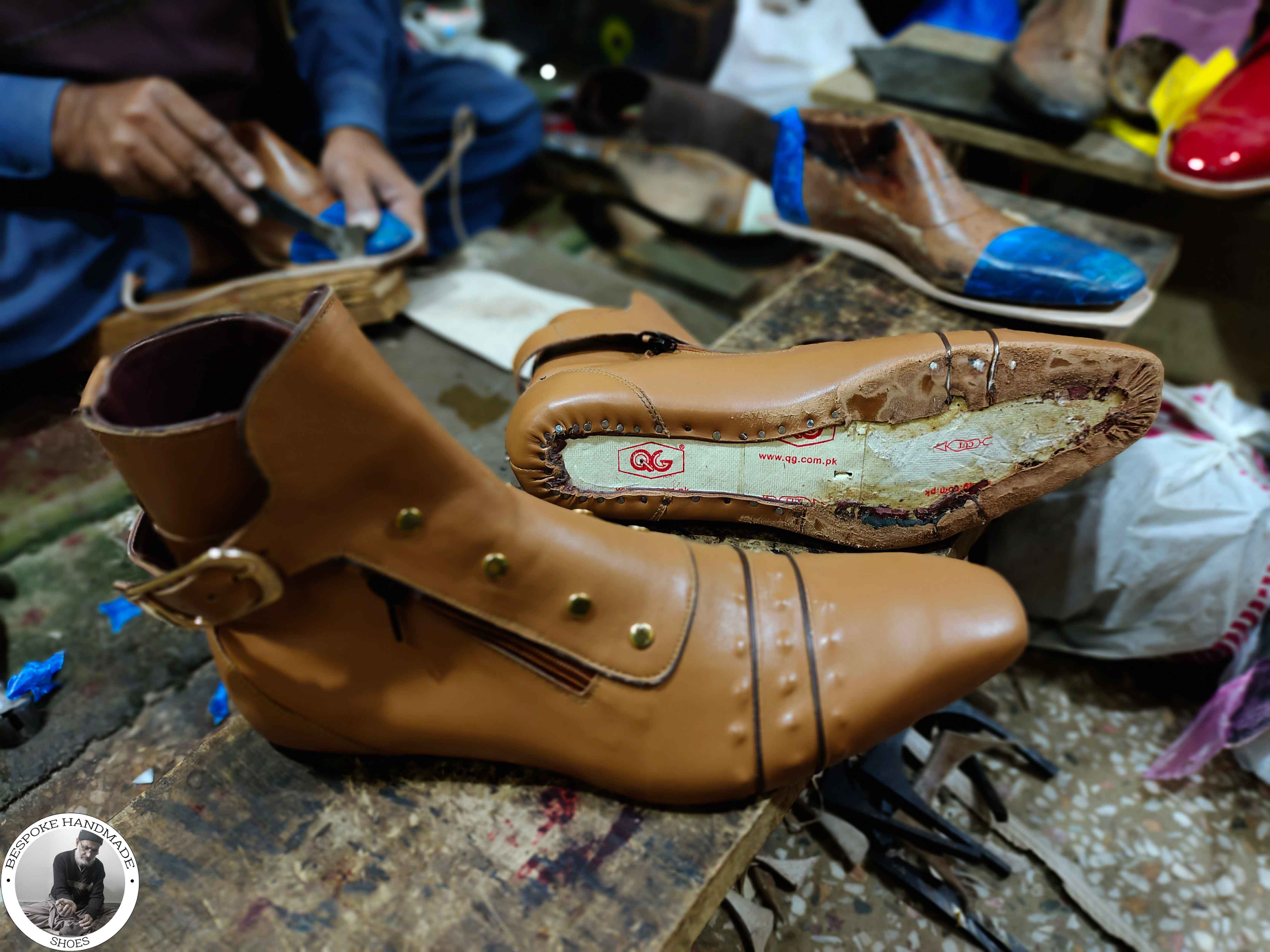 High Ankle Toe Cap Shaded Boot