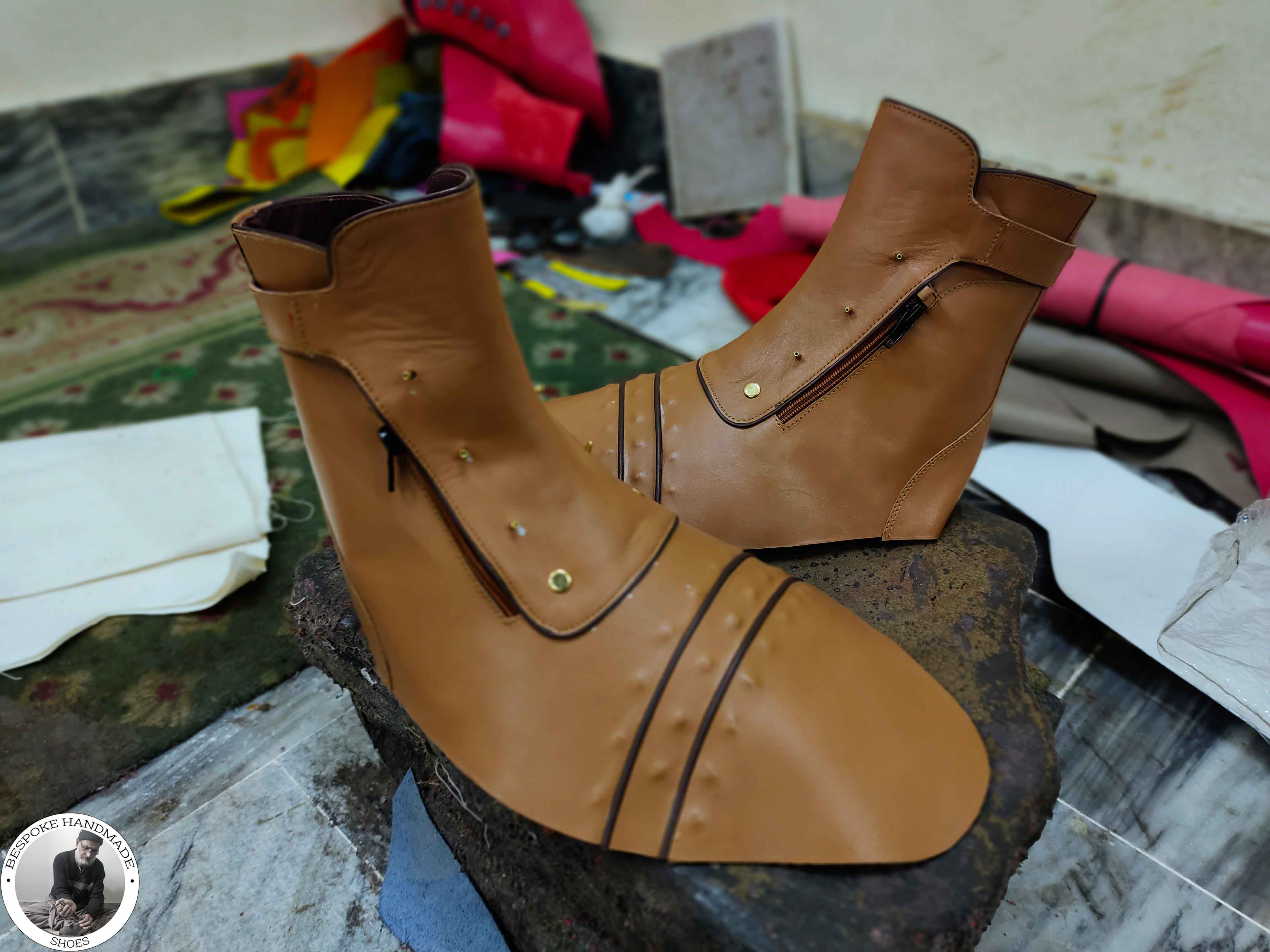 High Ankle Toe Cap Shaded Boot