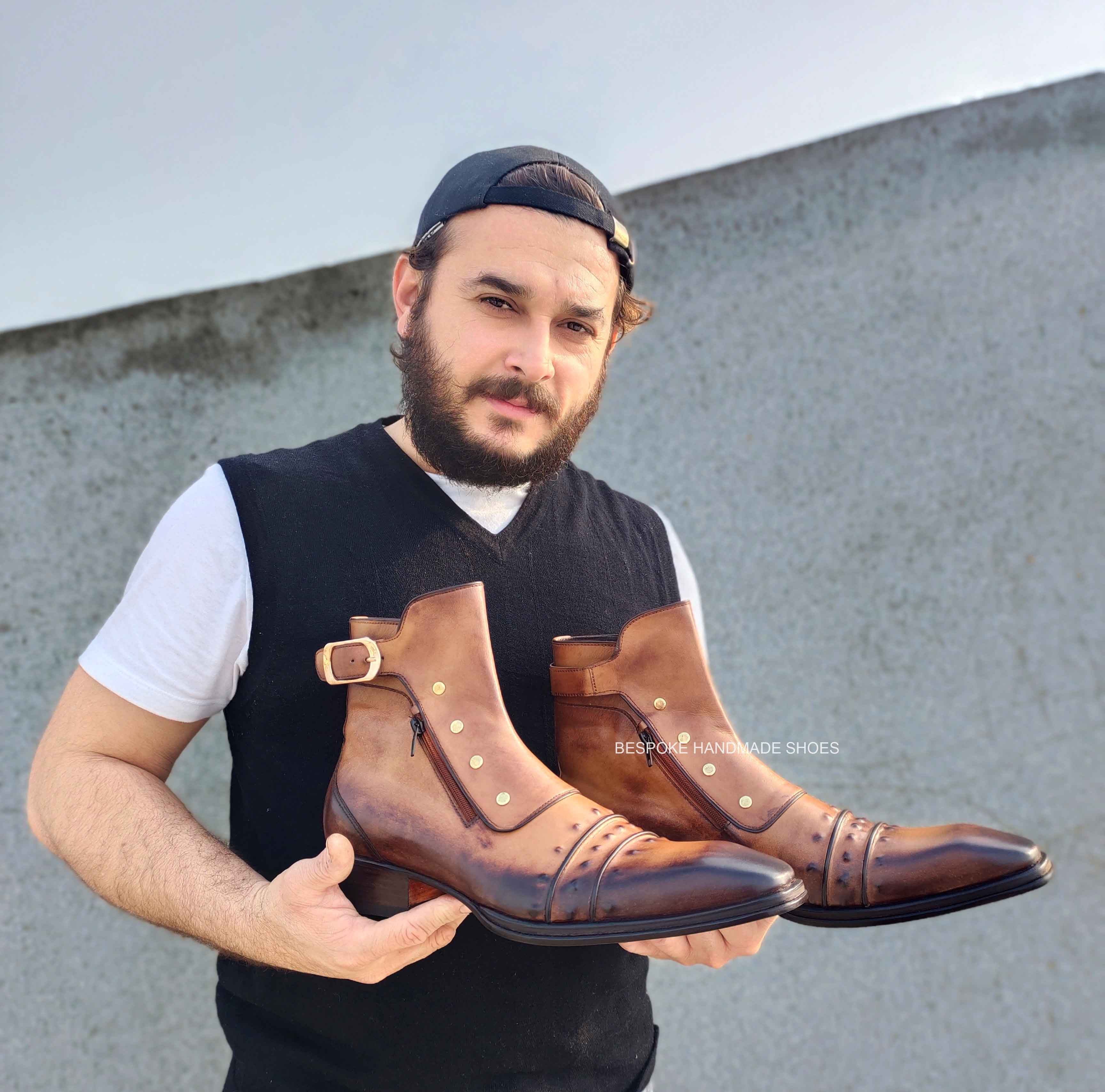 High Ankle Toe Cap Shaded Boot