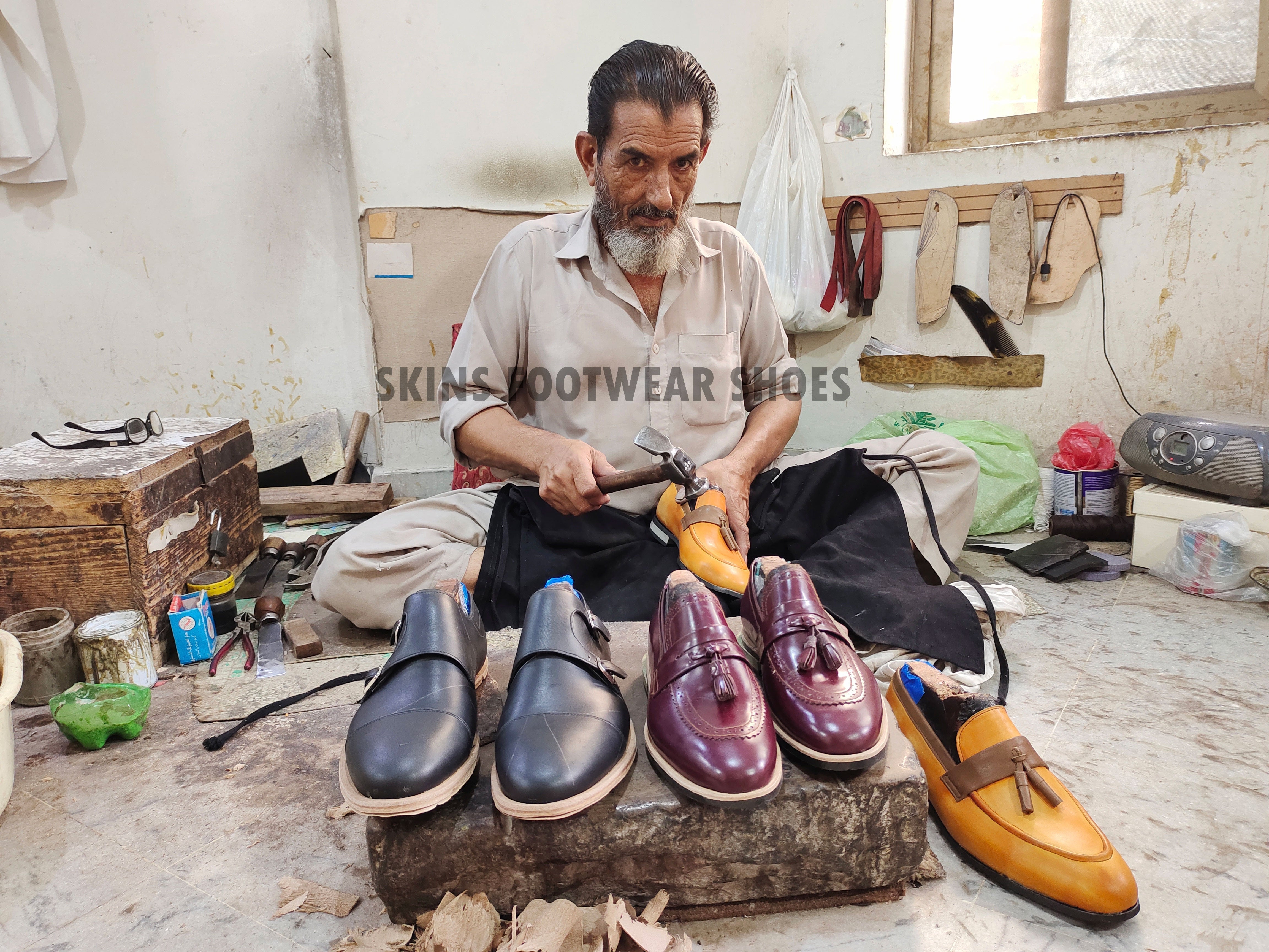 Bespoke Handmade Dress Shoes, Men’s Black Woven Leather Tassels Moccasin Slip on Formal Shoes