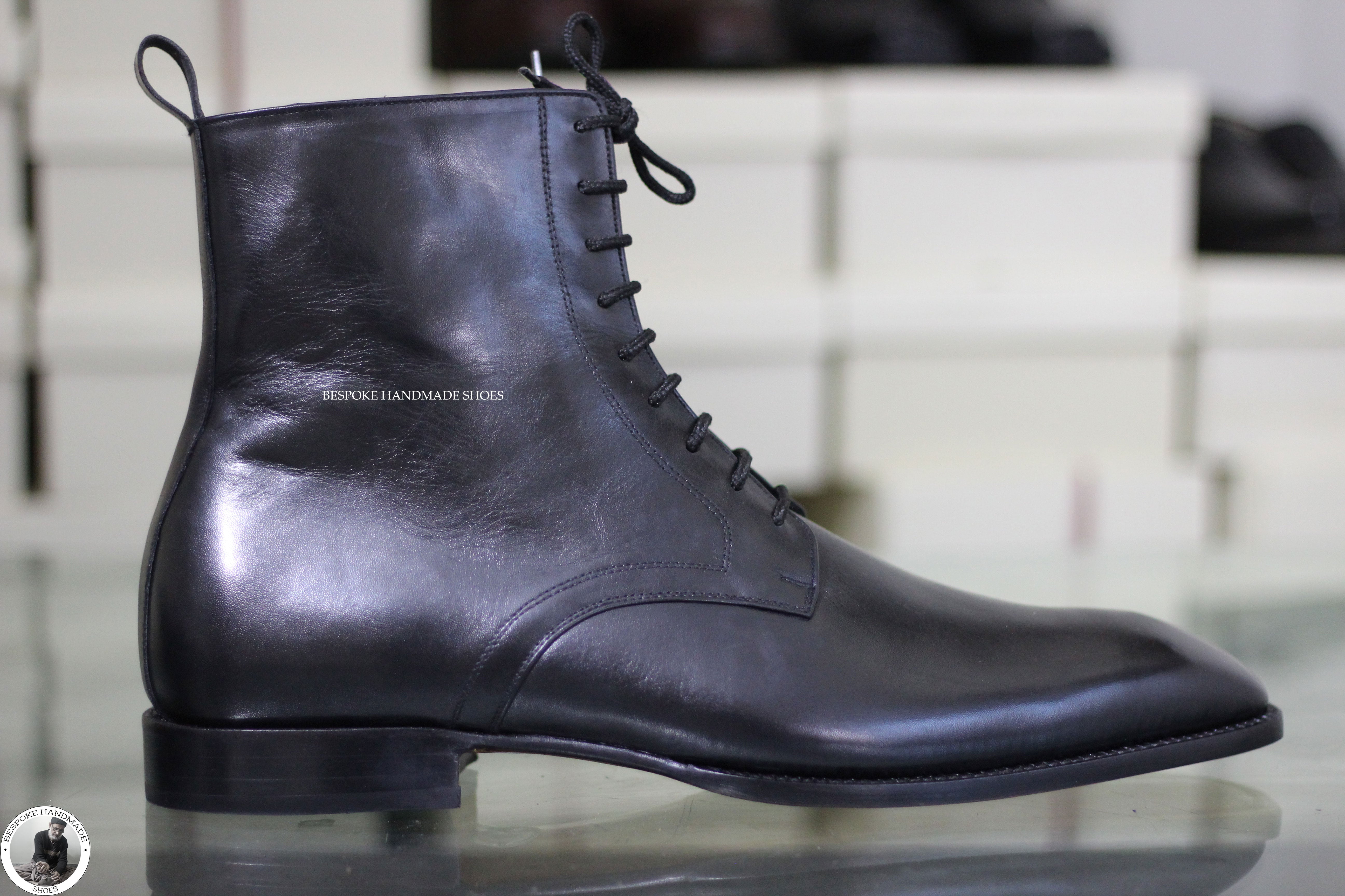 High Ankle Lace Up Derby Whole Cut Boot