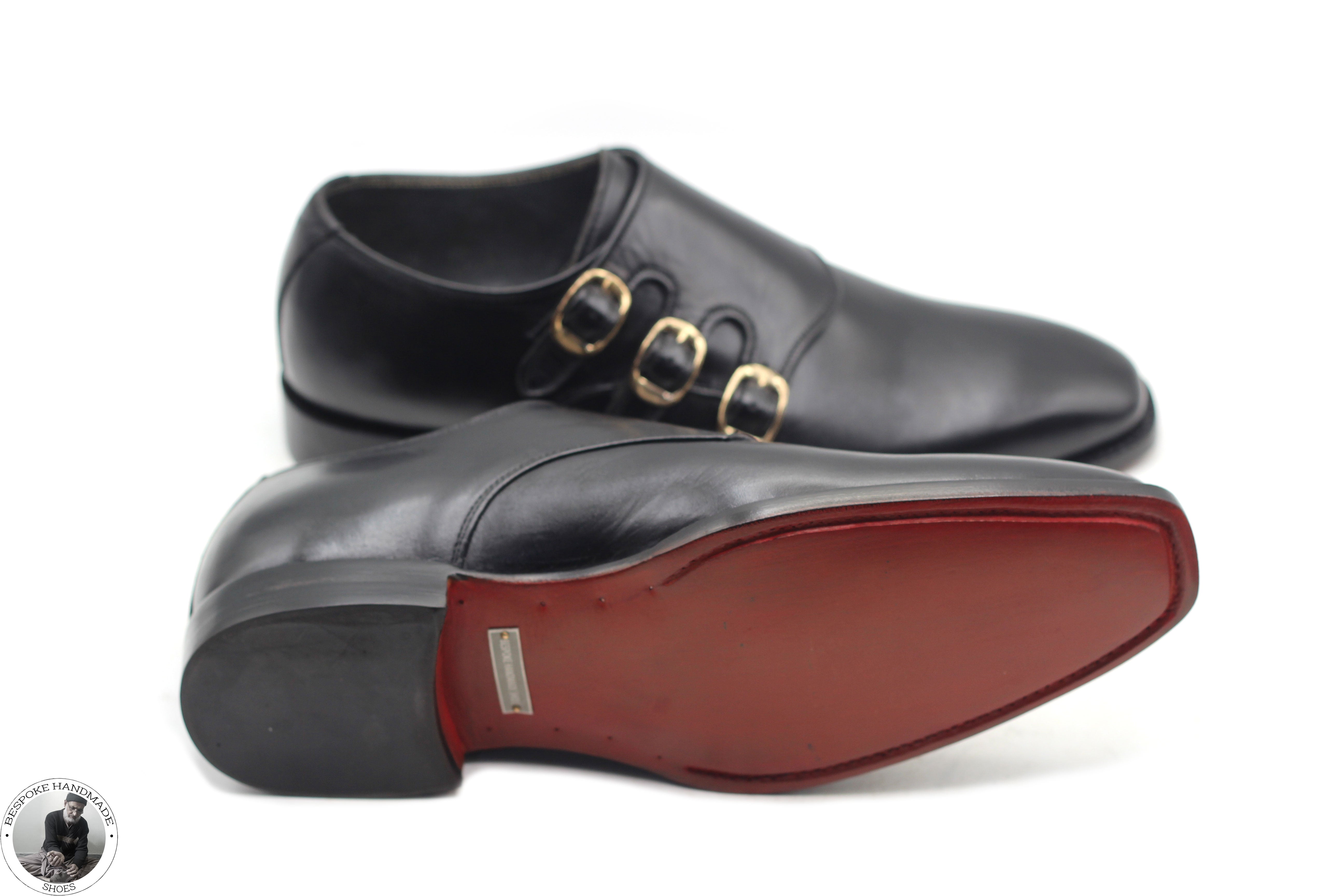 Triple Monk Strap Whole Cut Shoe