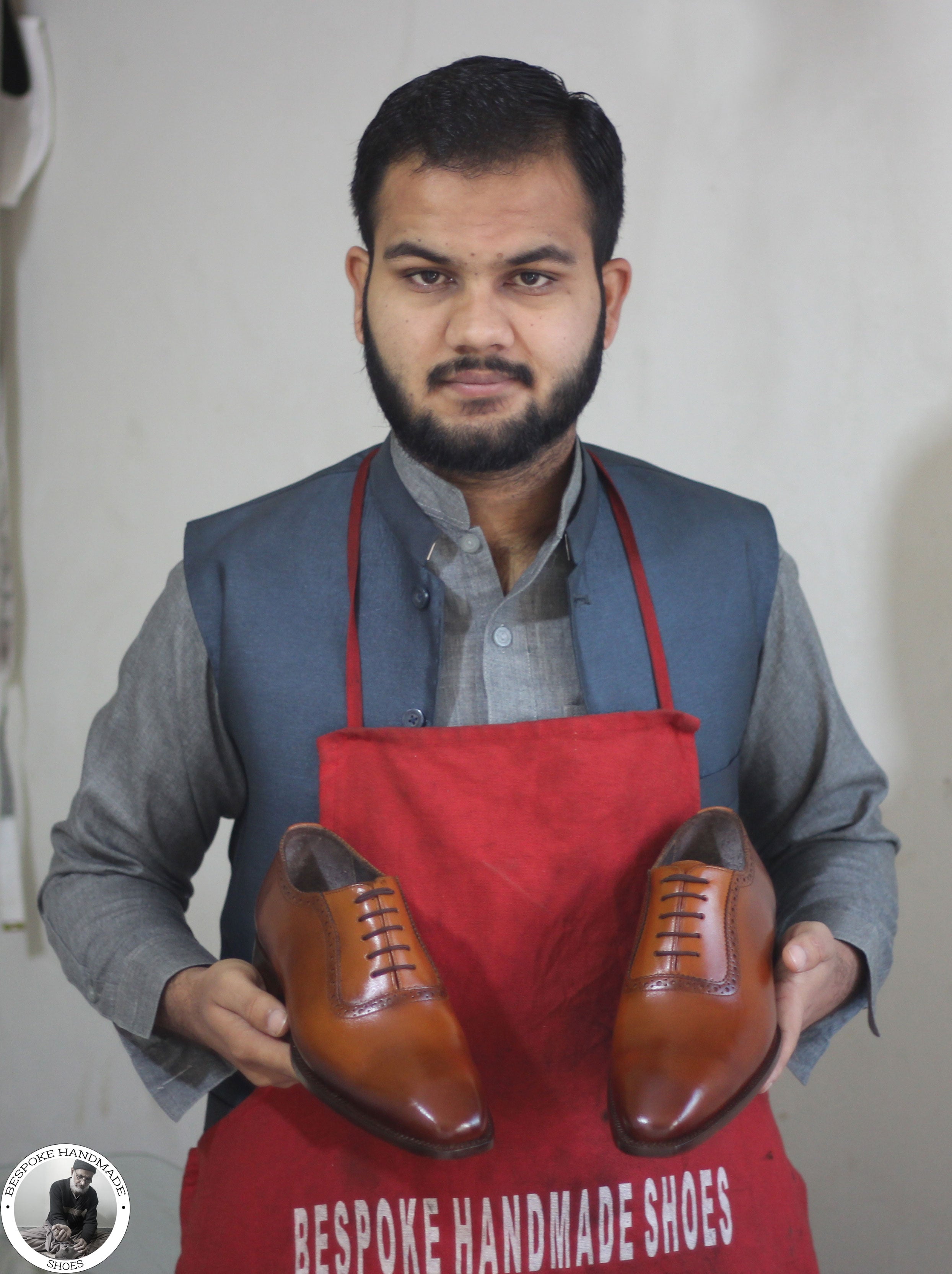 Tan Leather Oxford Lace up Shoe