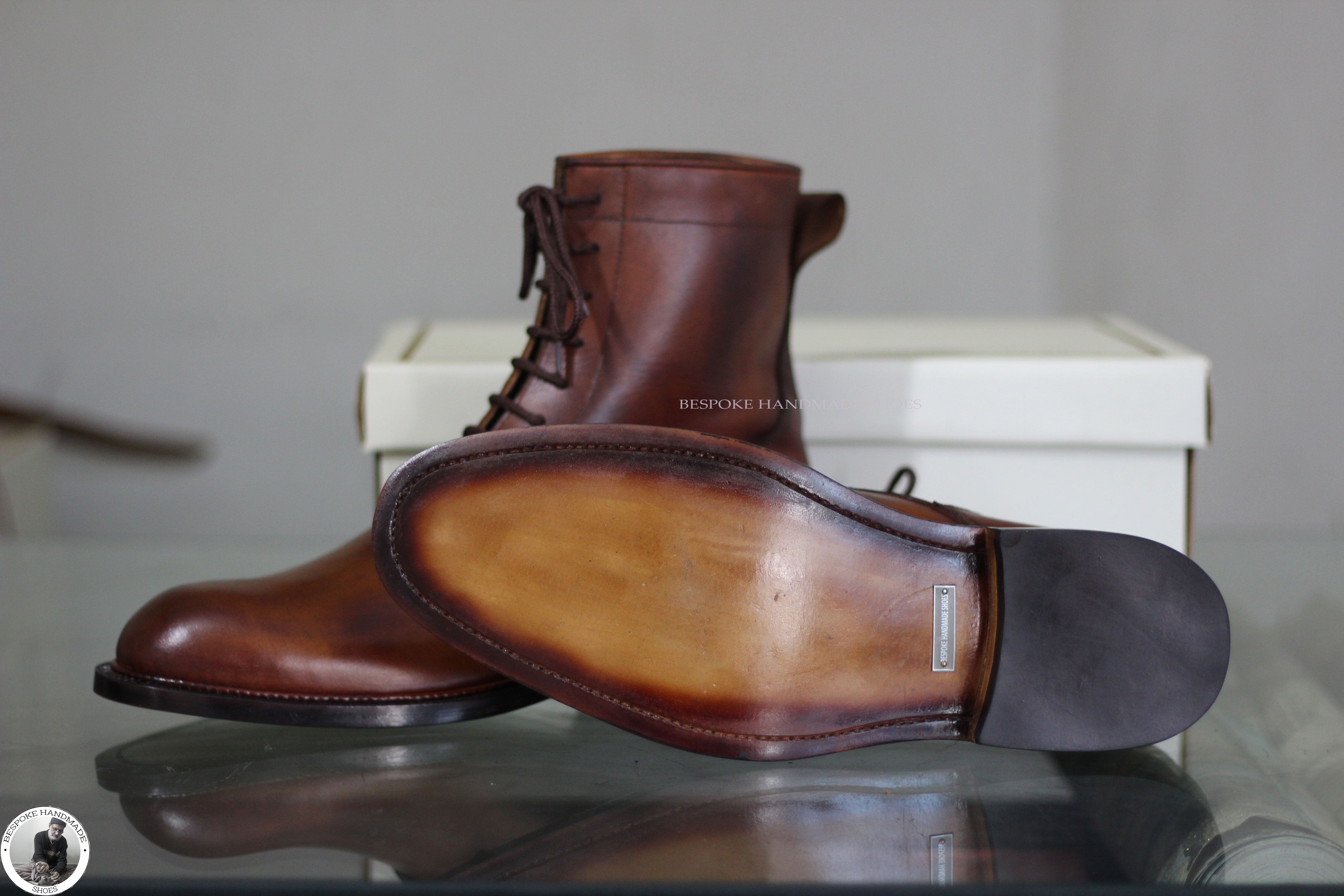 High Ankle Lace Up Derby Whole Cut Formal Boot