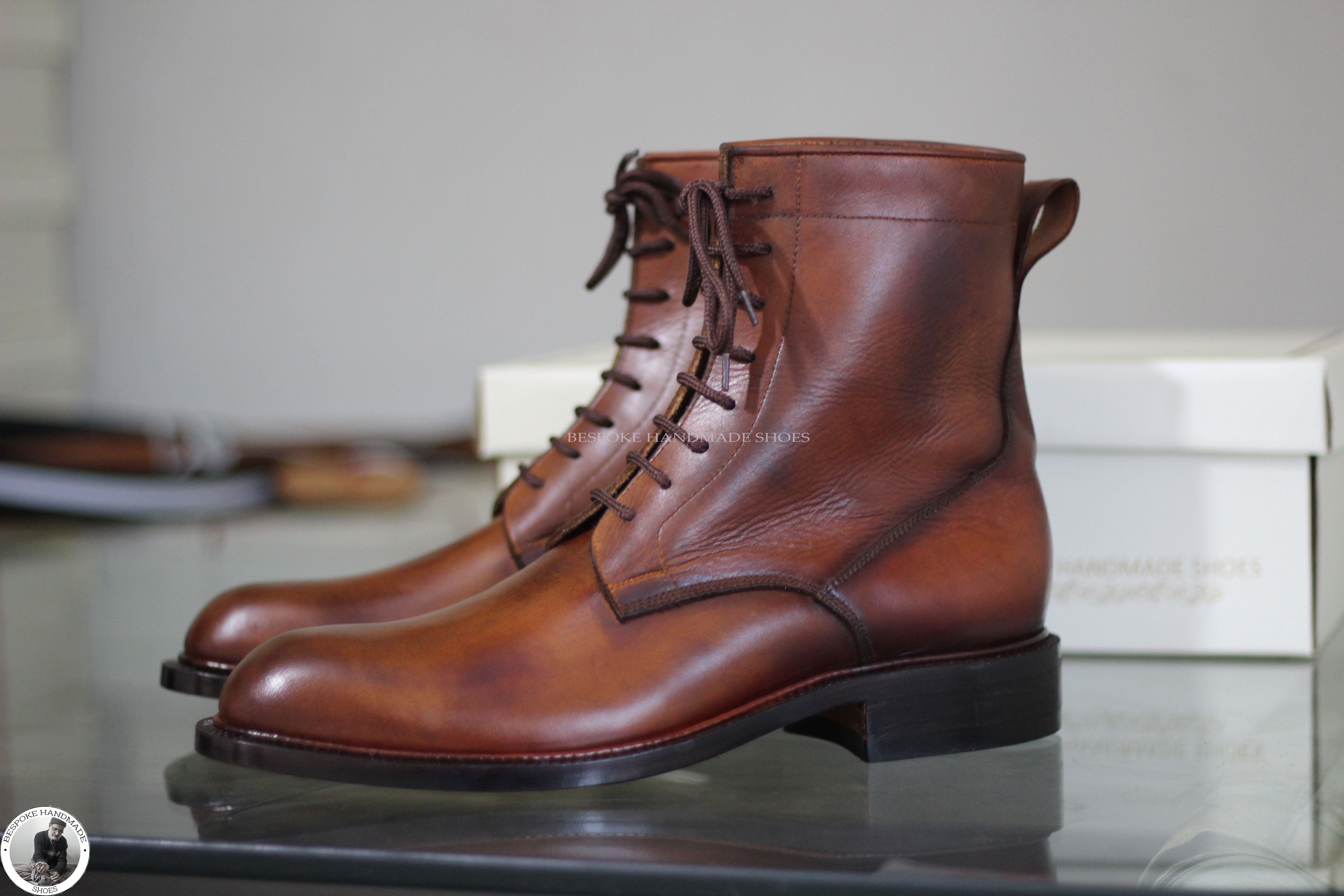 High Ankle Lace Up Derby Whole Cut Formal Boot