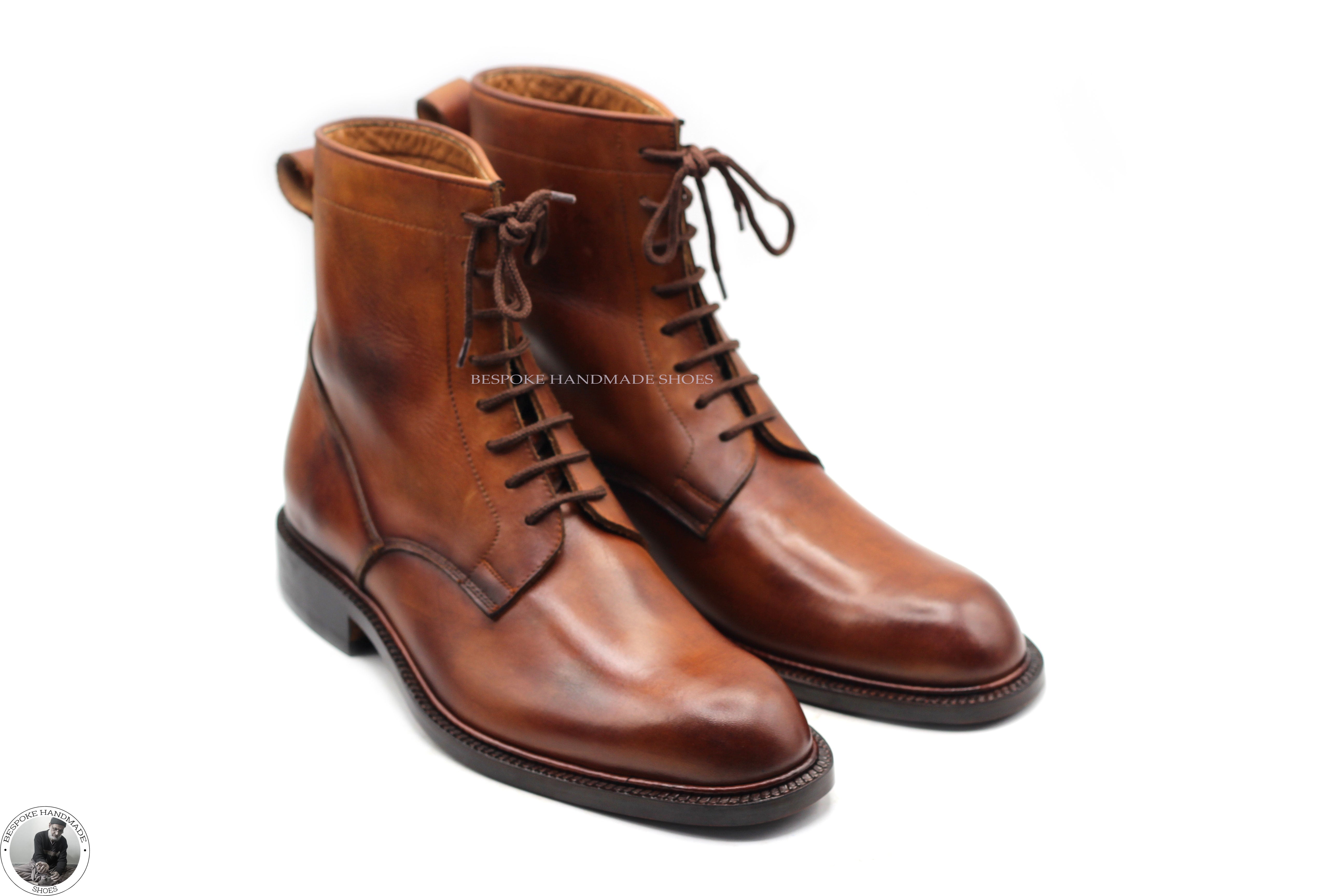 High Ankle Lace Up Derby Whole Cut Formal Boot