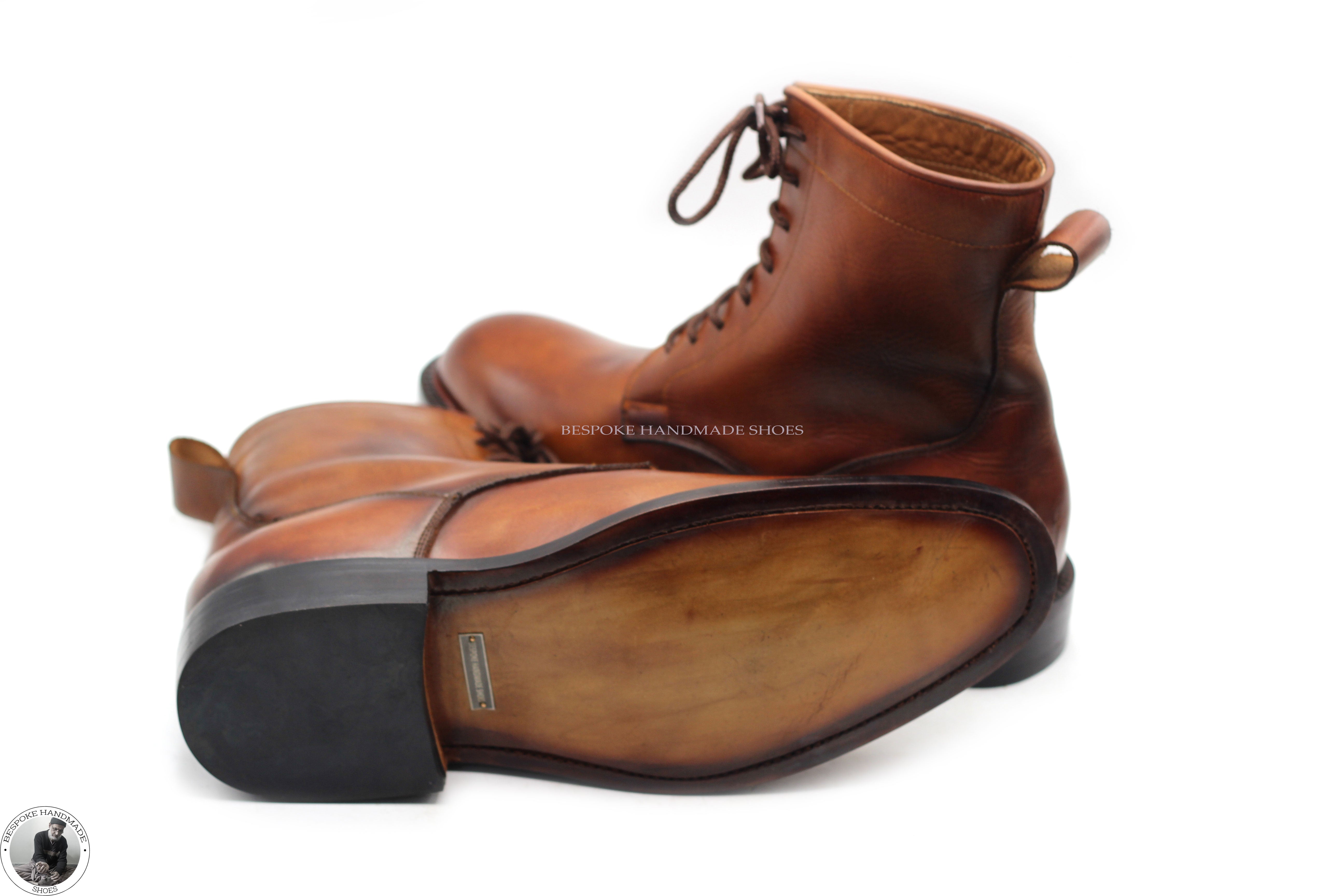 High Ankle Lace Up Derby Whole Cut Formal Boot