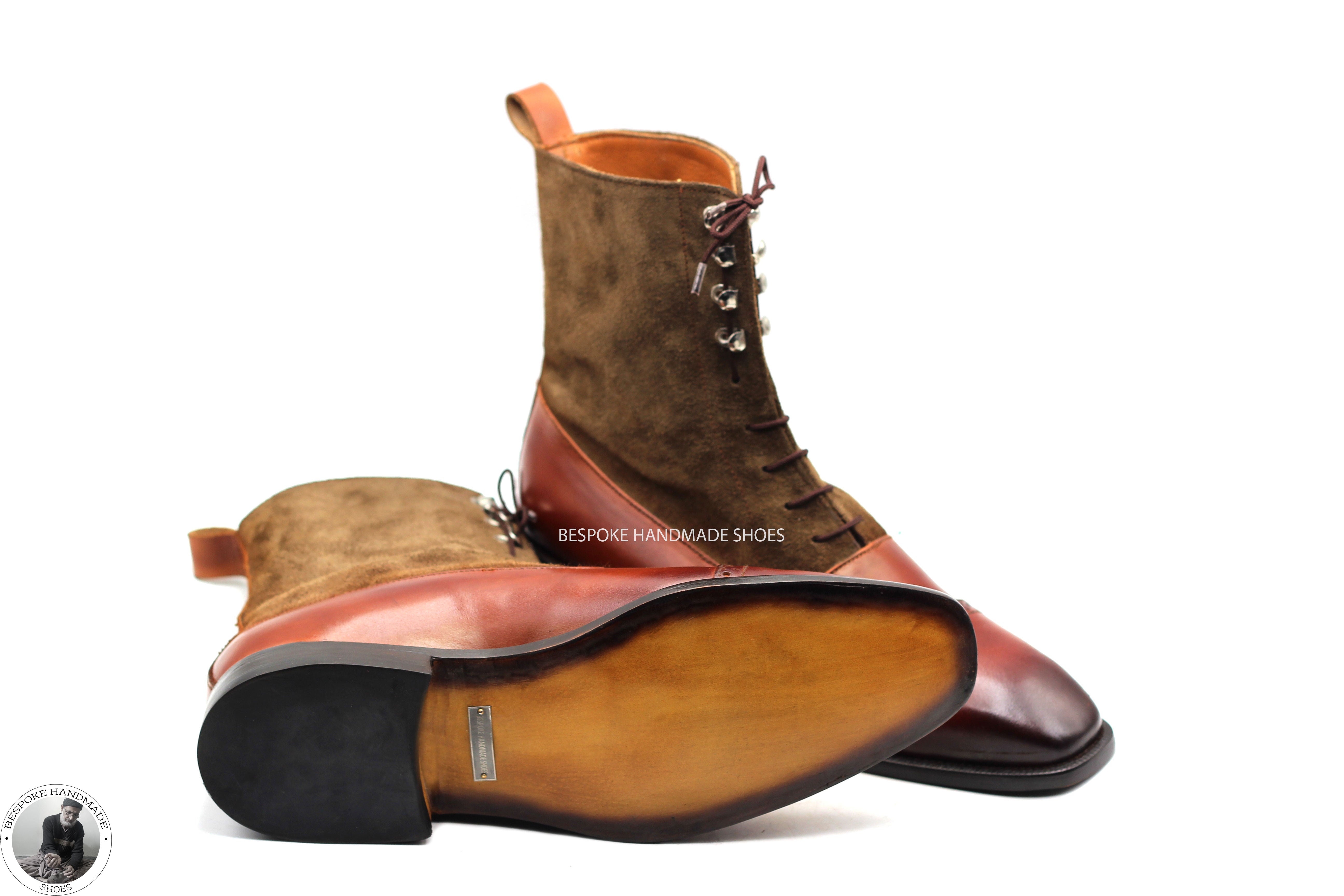 High Ankle Lace Up Derby Toe Cap Boot