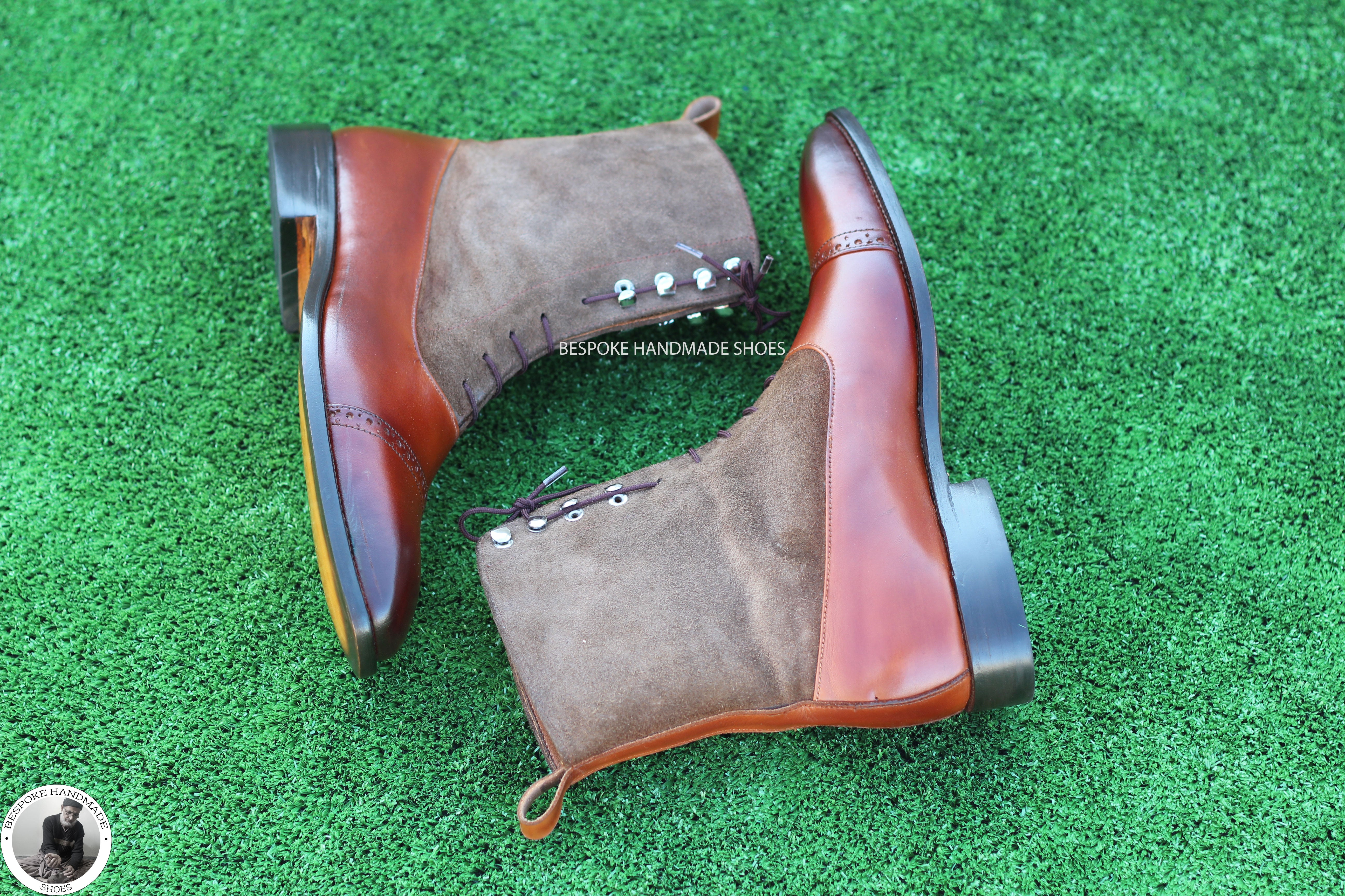 High Ankle Lace Up Derby Toe Cap Boot