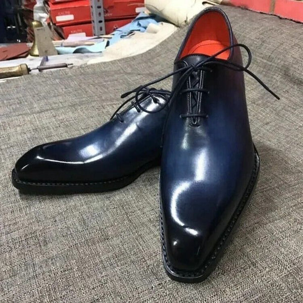 Bespoke New Hand made men's Casual Lace Up Oxford formal leather dress shoes For Wedding