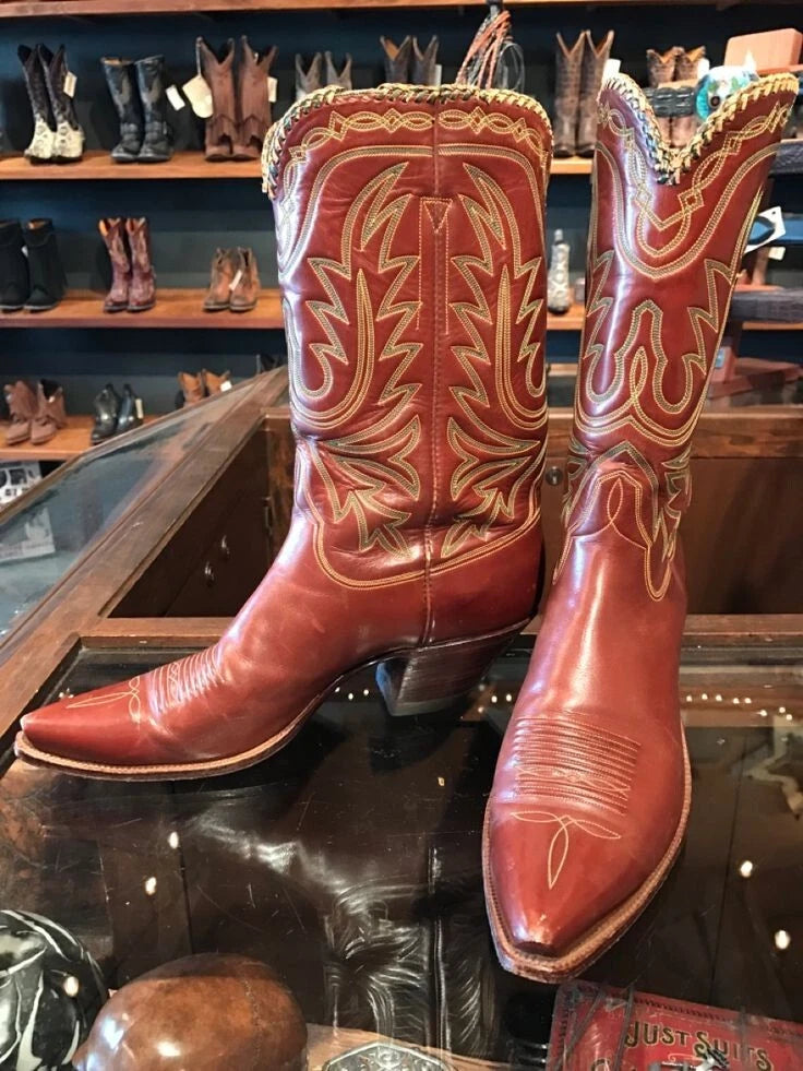 Premium Quality Men's Handmade Brown Color Leather Cowboy Western Formal Wear Boots