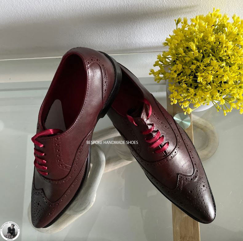 Handmade Dress Shoe, Brown Leather Loafer Slip on Leather Tassels Fringes Men Shoes