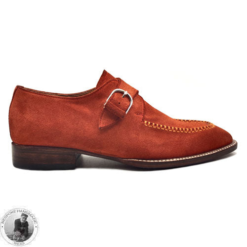 Buy Handmade Pure Tan Suede Single Monk Strap ,Dress / Formal Shoes