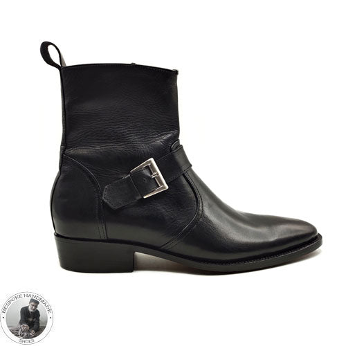 High Ankle Whole Cut Single Monk Strap Boot