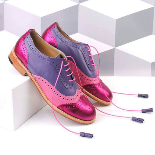 Three Toned Oxford Lace up Wingtip Brogue Shoe (Copy)