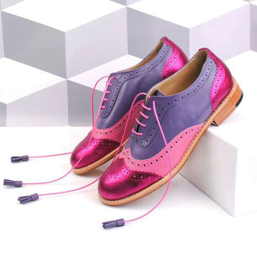 Three Toned Oxford Lace up Wingtip Brogue Shoe (Copy)